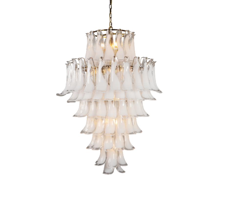 Glass Chandelier White