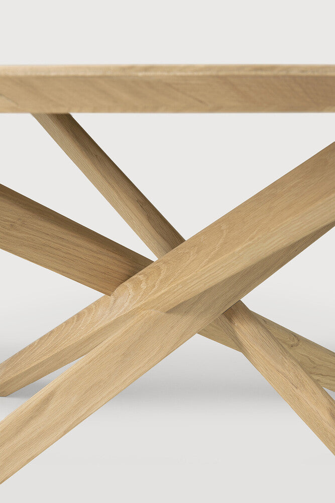 Oval Oak Multi Cross Coffee Table