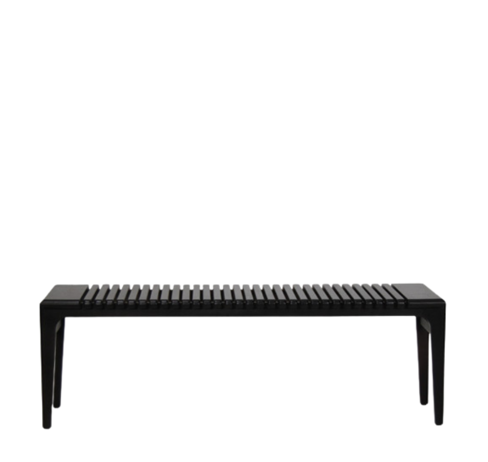 Slatted Charcoal Bench