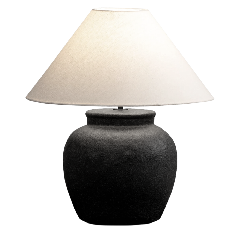 Black Ceramic Stone lamp