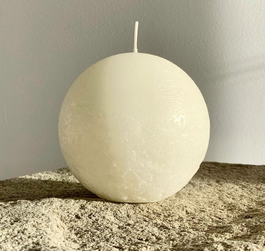 Warm White Textured Sphere Candle