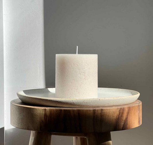 Sandstone Textured Pillar Candle
