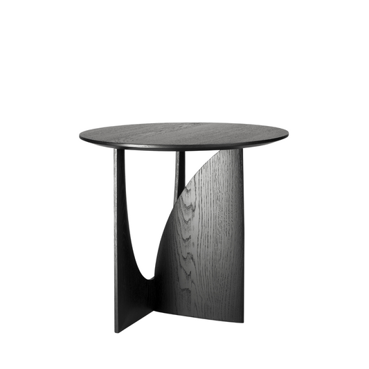 Black Oak Geometric Side Table