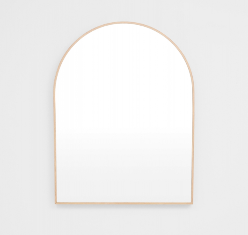 Arch Oak Half Mirror