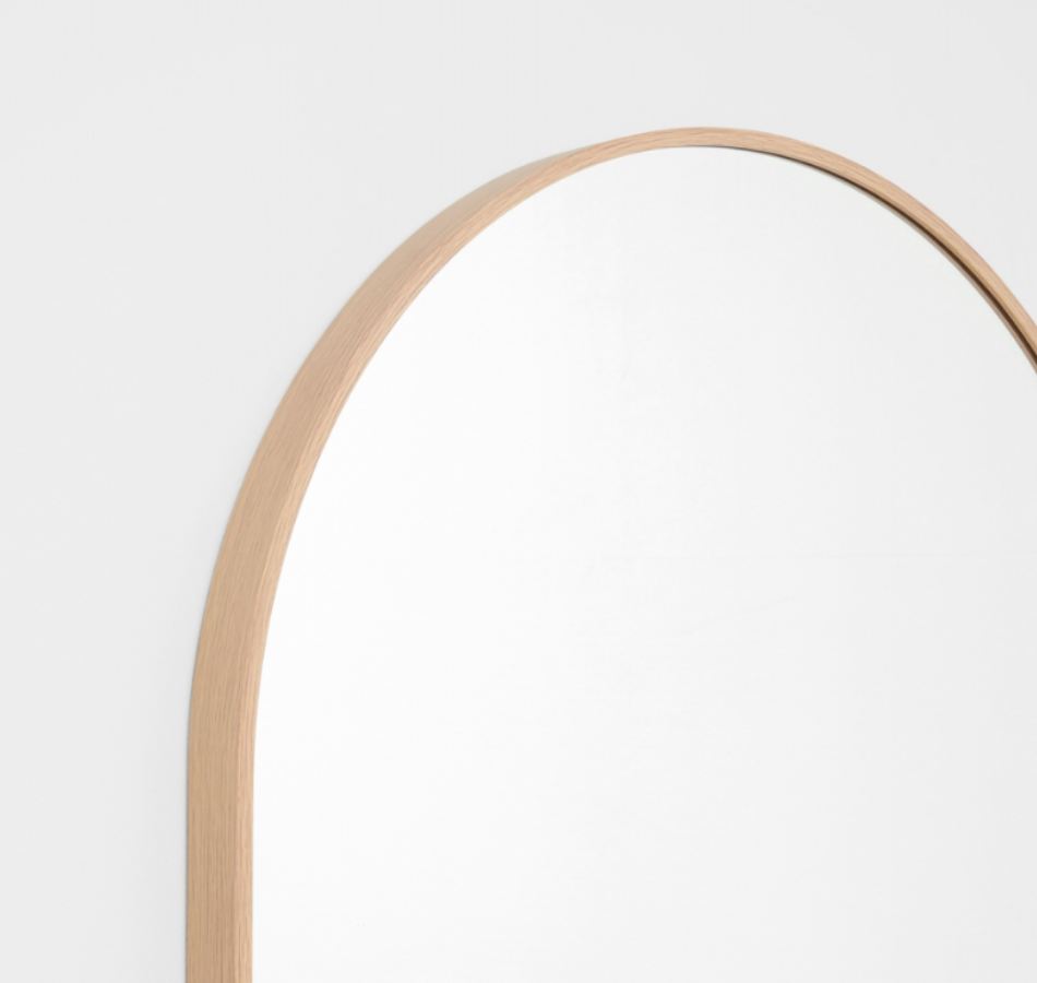 Arch Oak Half Mirror