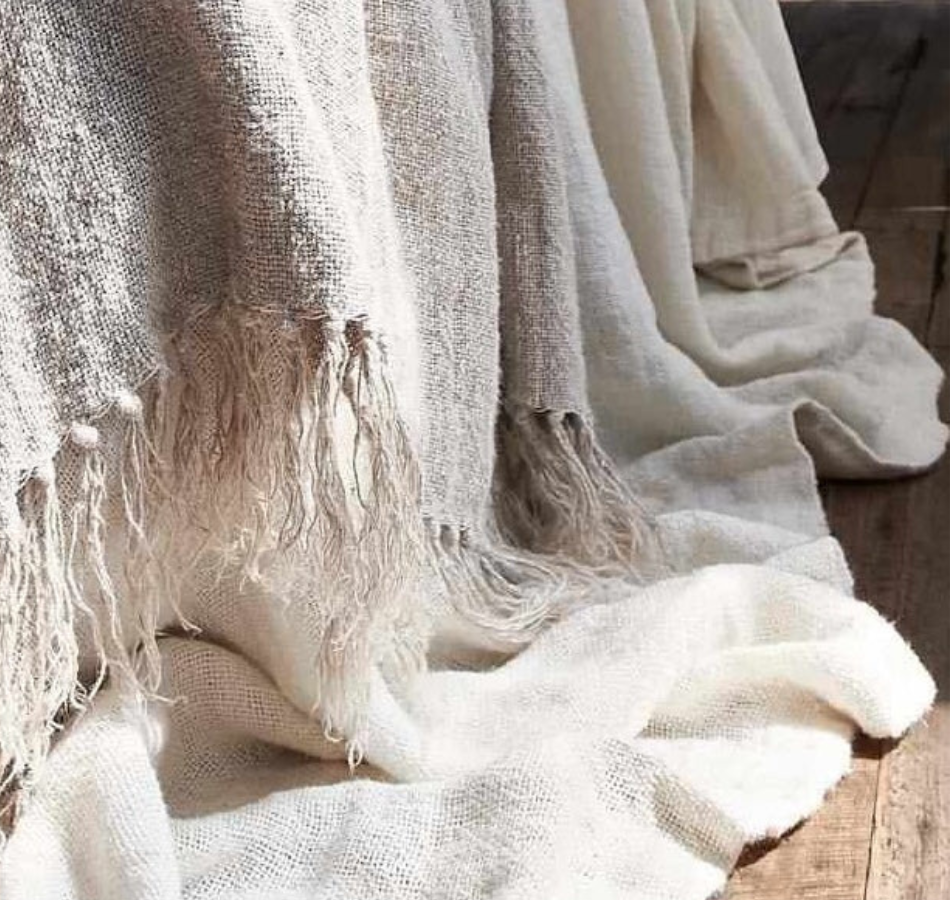 Bedouin Linen Throw Natural