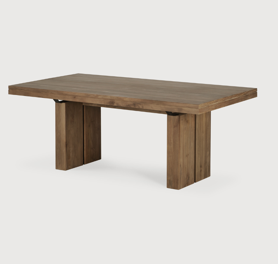 Teak Slab Extension Dining Table