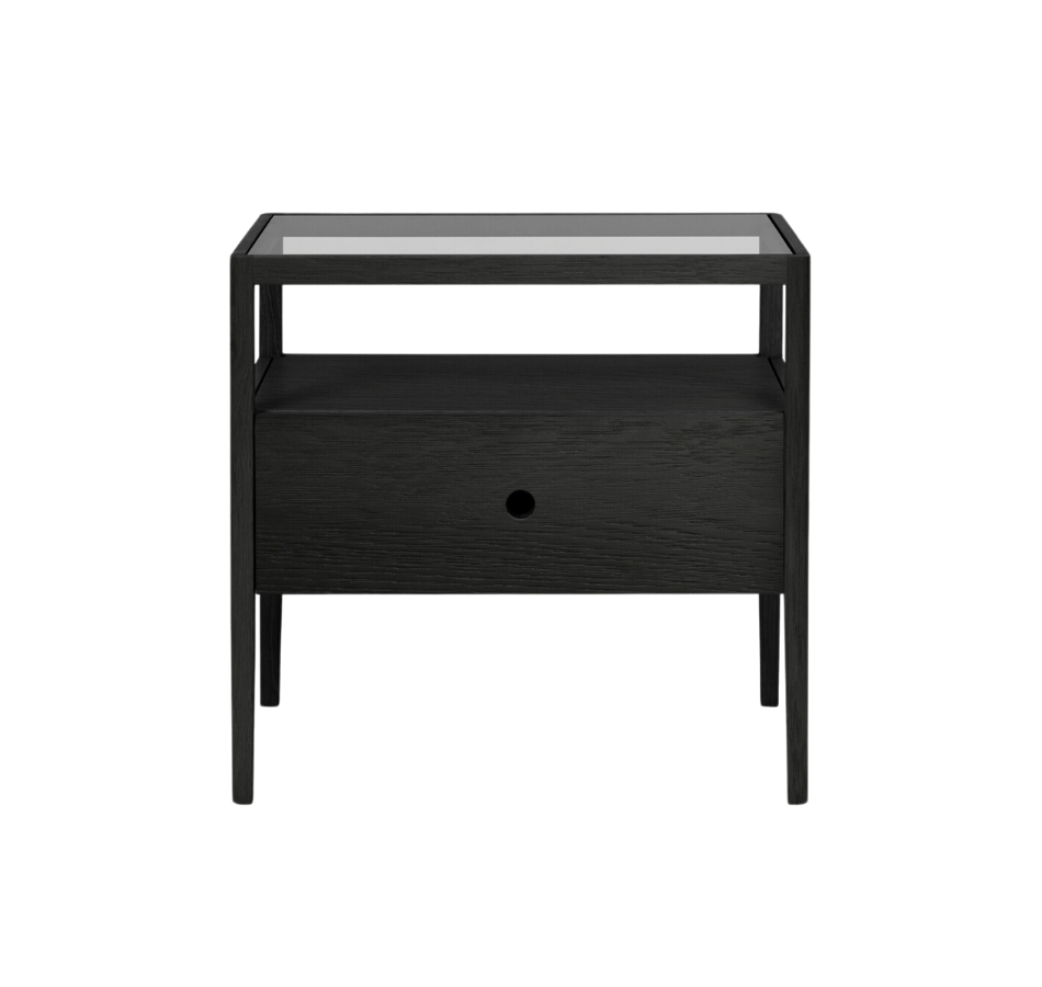 Oak Dawn Bedside Table Black