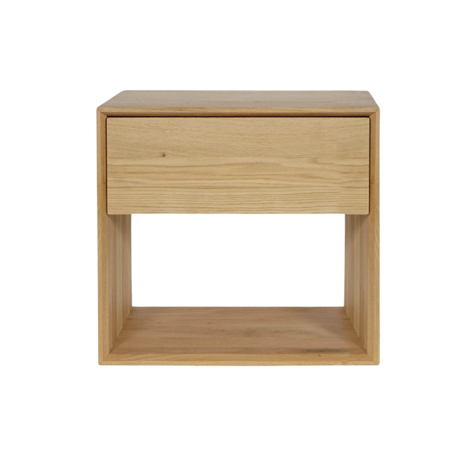 Tall Oak Scandi Bedside Table