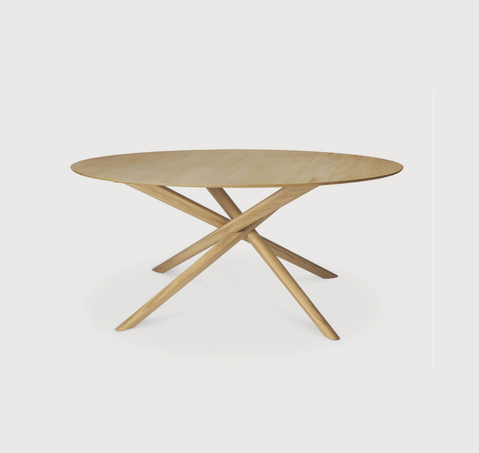 Oak Round Multi Cross Dining Table