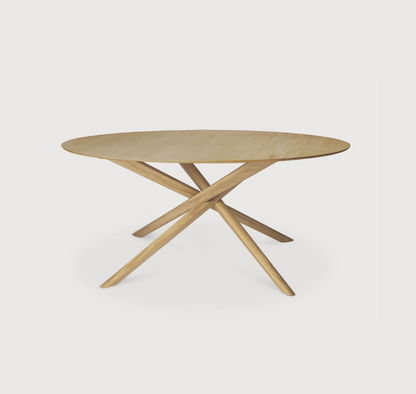 Oak Round Multi Cross Dining Table