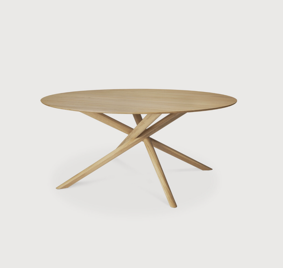 Oak Round Multi Cross Dining Table
