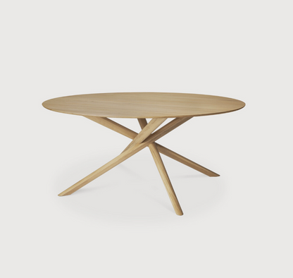 Oak Round Multi Cross Dining Table