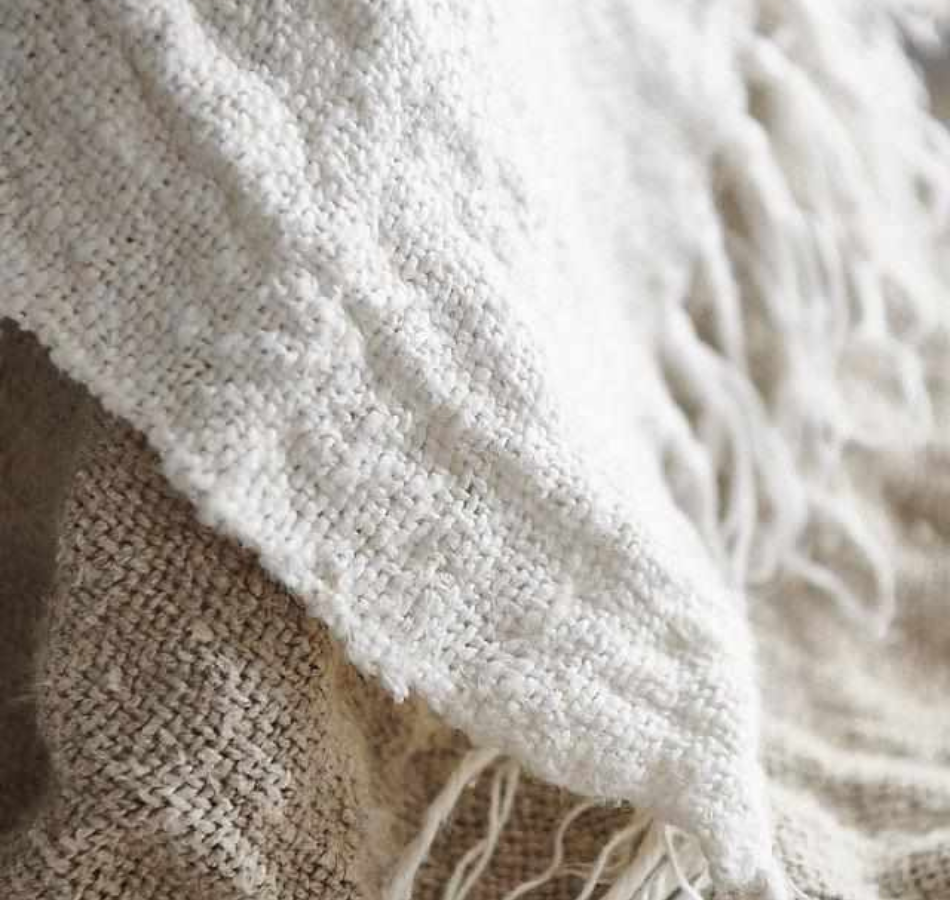 Bedouin Linen Throw Ivory