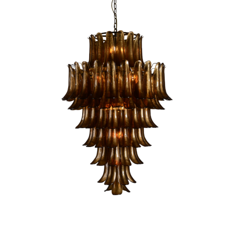 Glass Chandelier Amber