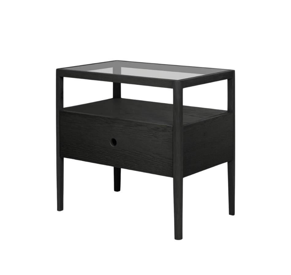 Oak Dawn Bedside Table Black
