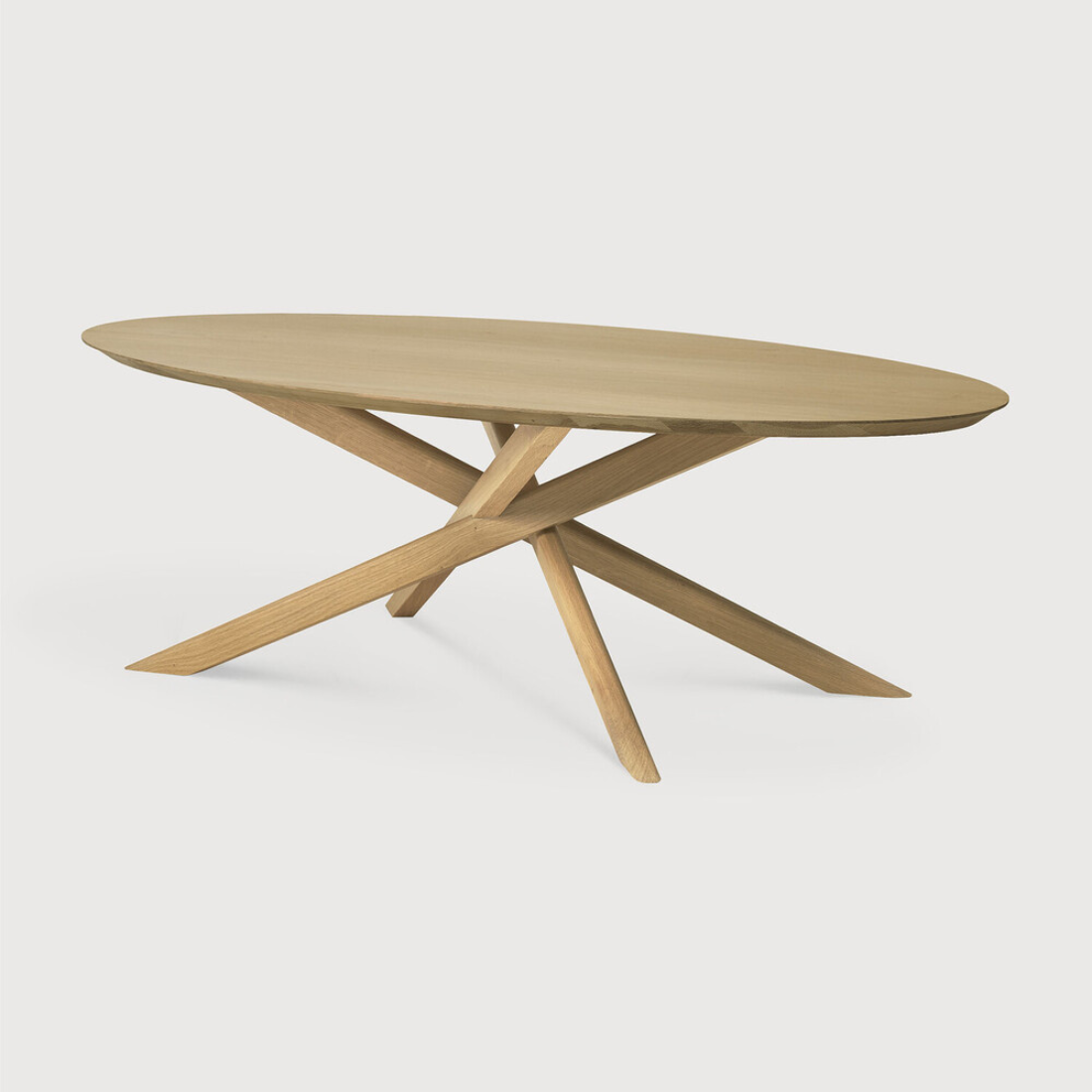 Oval Oak Multi Cross Coffee Table