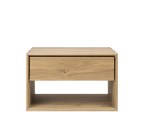 Low Oak Scandi Bedside Table