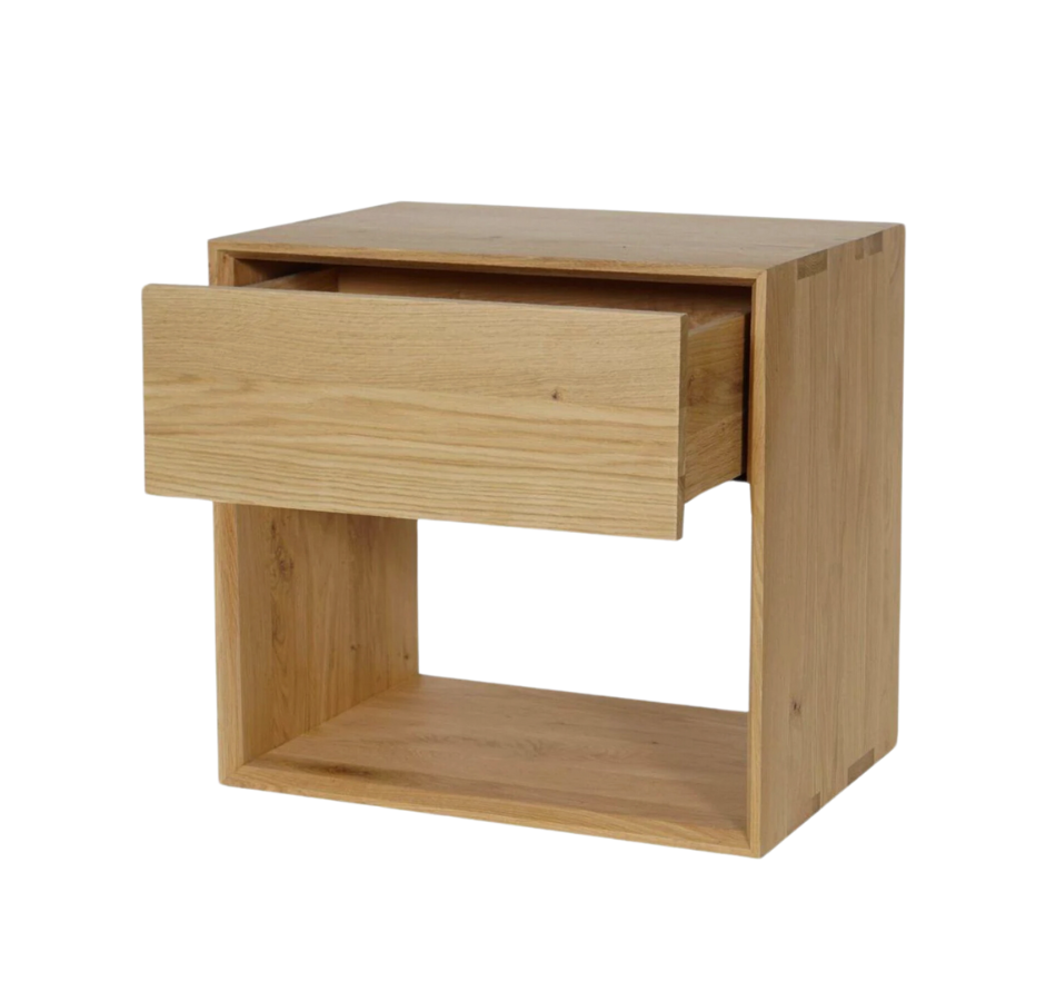 Tall Oak Scandi Bedside Table