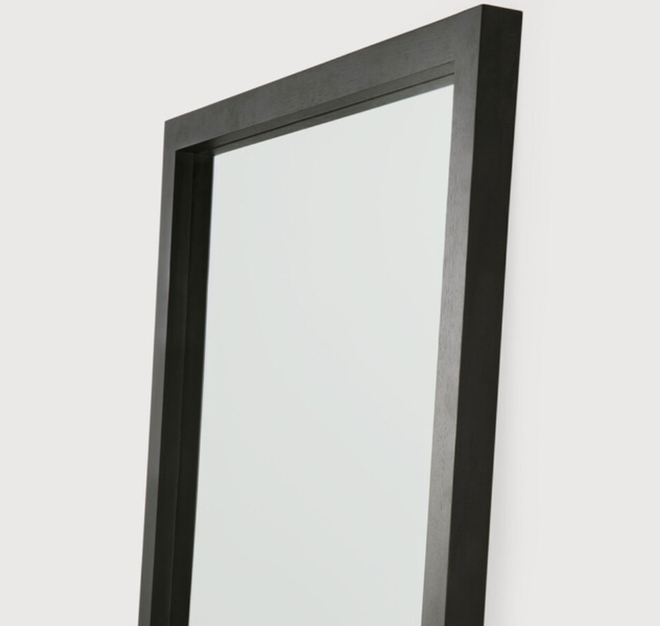 Oak Lightframe Mirror Black