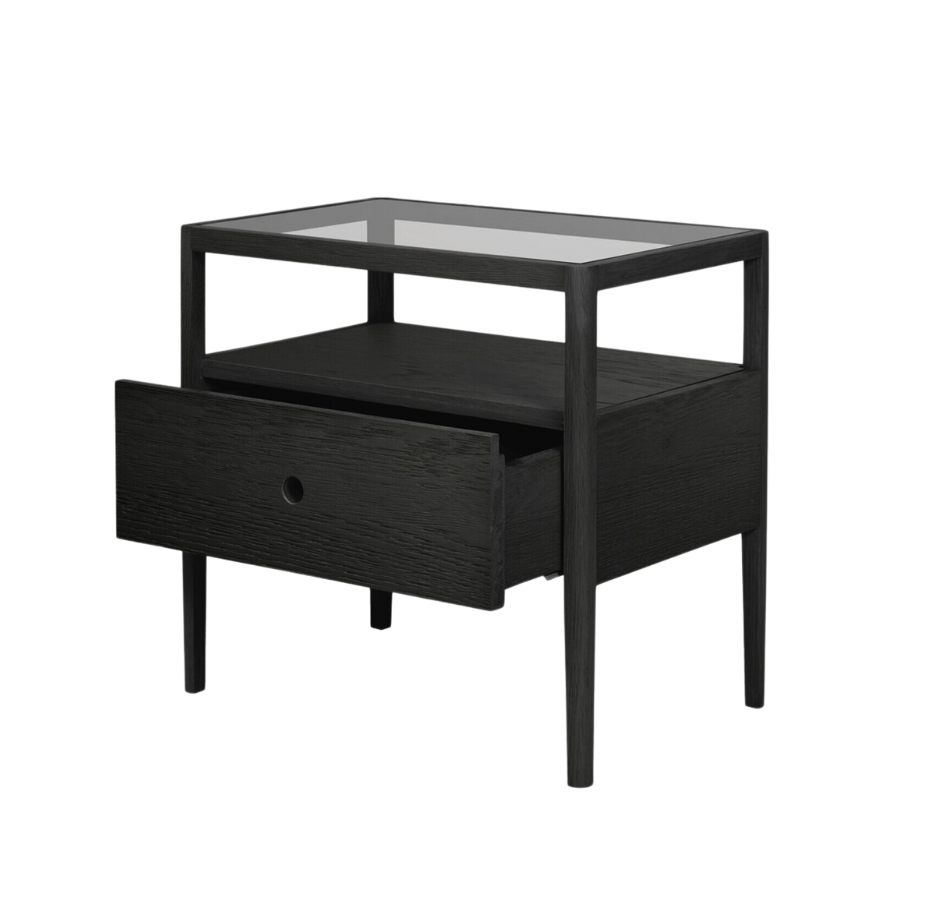 Oak Dawn Bedside Table Black