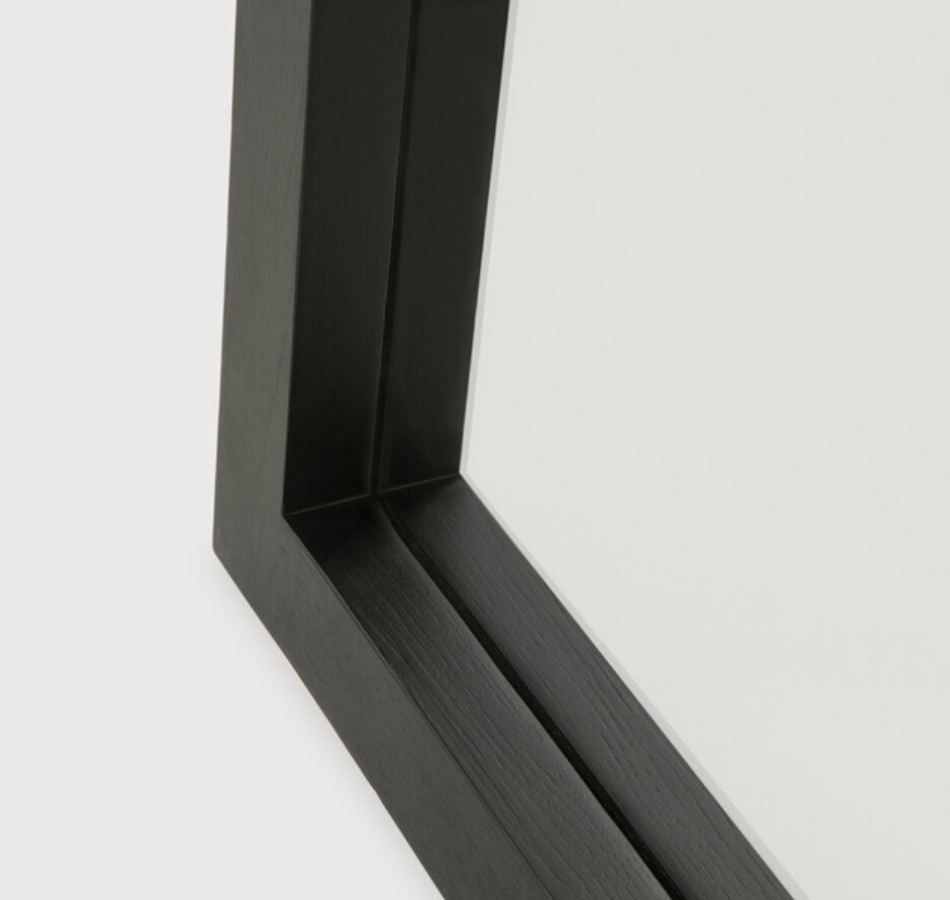 Oak Lightframe Mirror Black