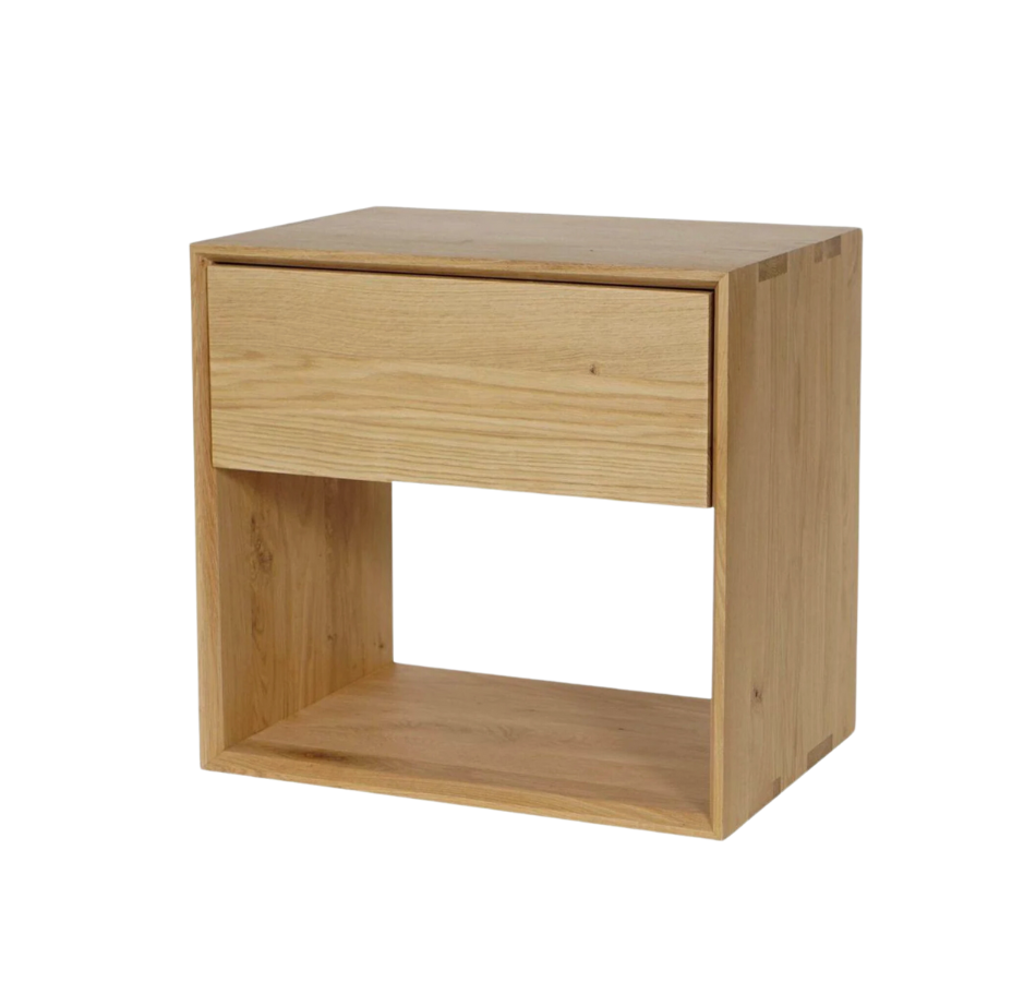 Tall Oak Scandi Bedside Table