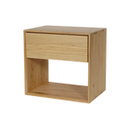 Tall Oak Scandi Bedside Table