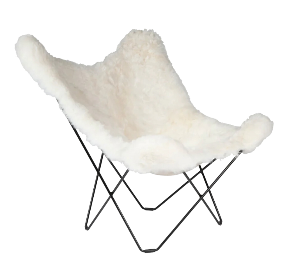 Icelandic Shorn White Butterfly Chair