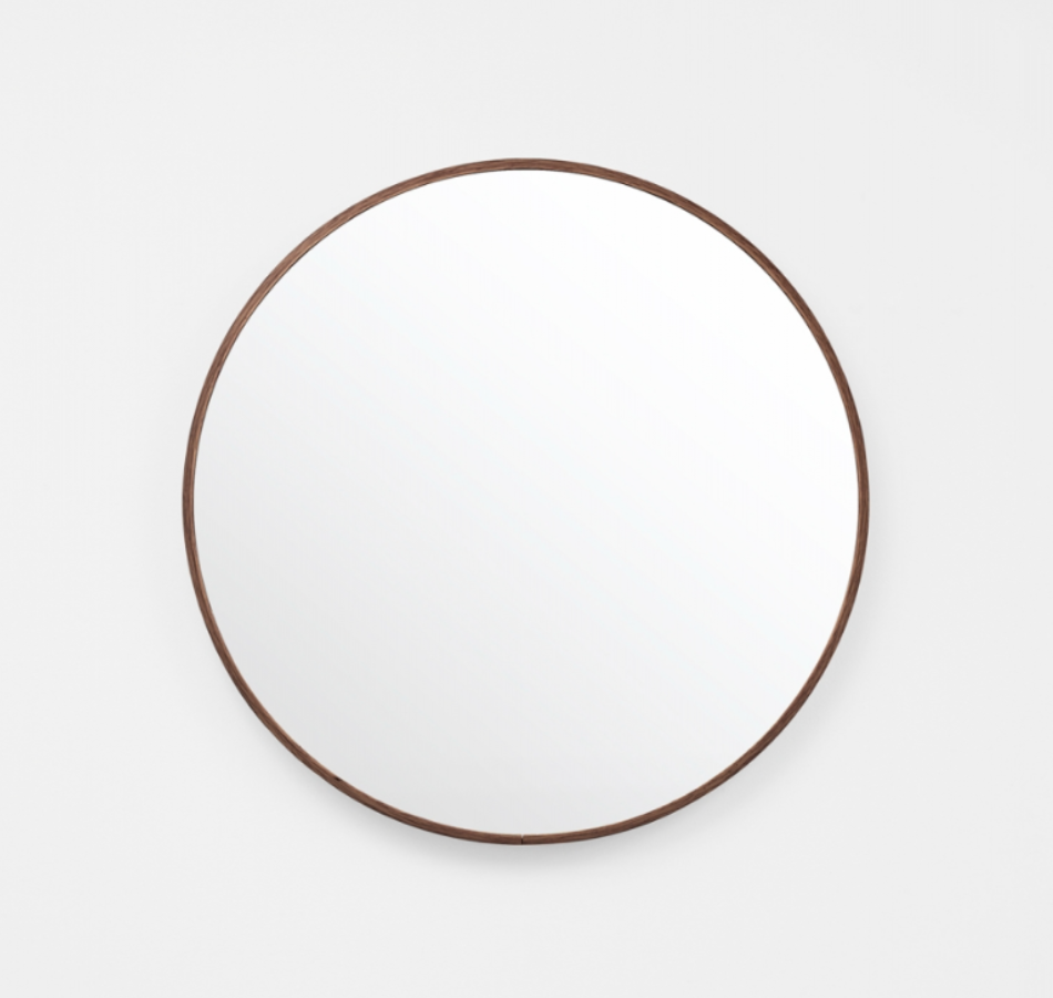 Simplicity Round Mirror Walnut