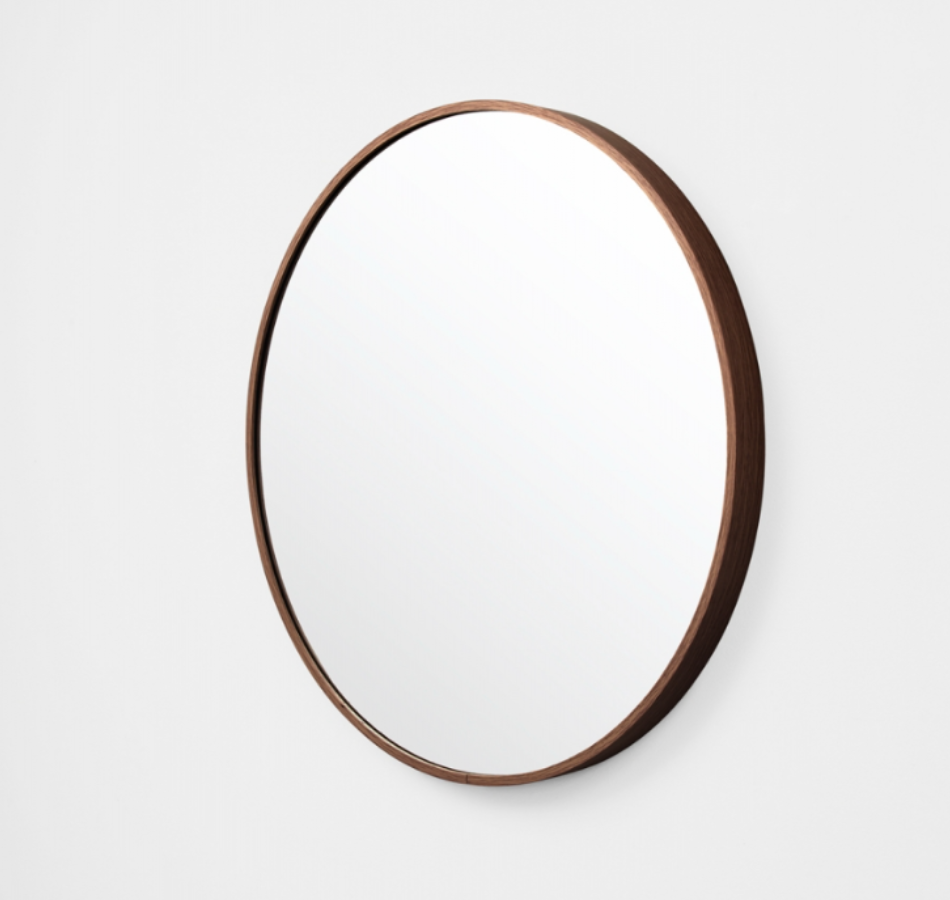 Simplicity Round Mirror Walnut
