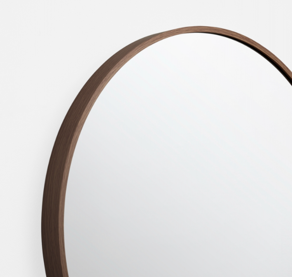 Simplicity Round Mirror Walnut