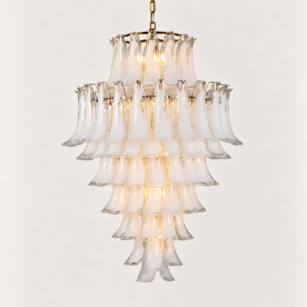Glass Chandelier White