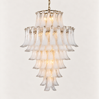 Glass Chandelier White
