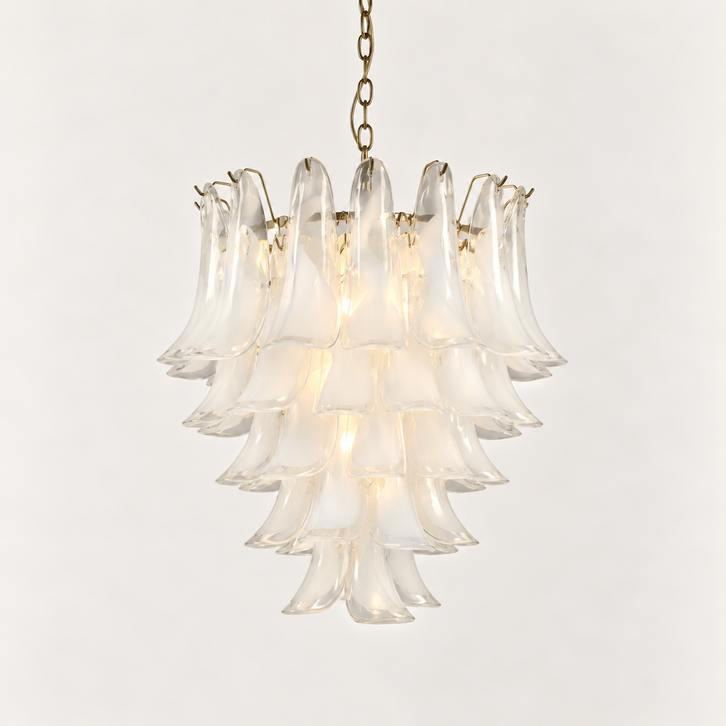 Glass Chandelier White