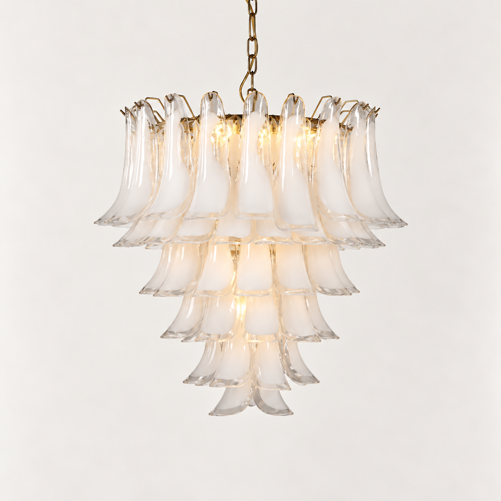 Glass Chandelier White