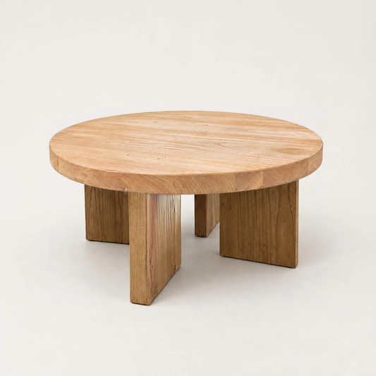 Chunky Elm Round Coffee Table