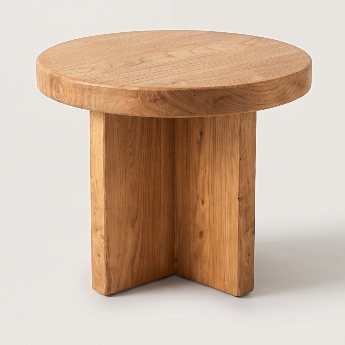 Chunky Elm Round Side Table