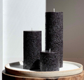 Black Textured Pillar Candle