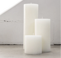 Warm White Textured Pillar Candle