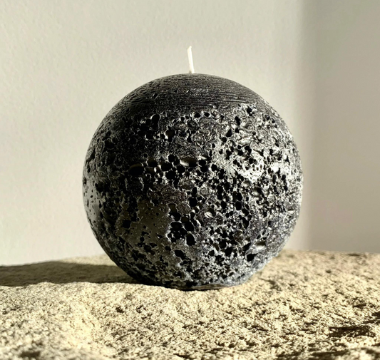 Black Textured Sphere Candle