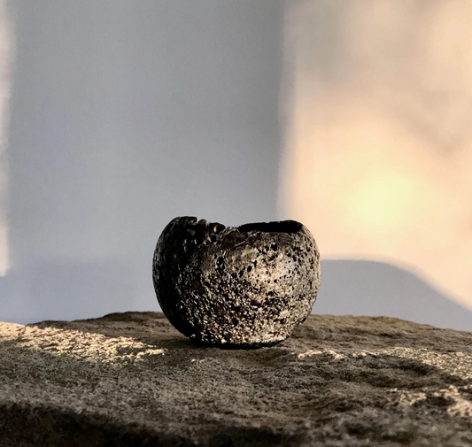 Black Textured Sphere Candle